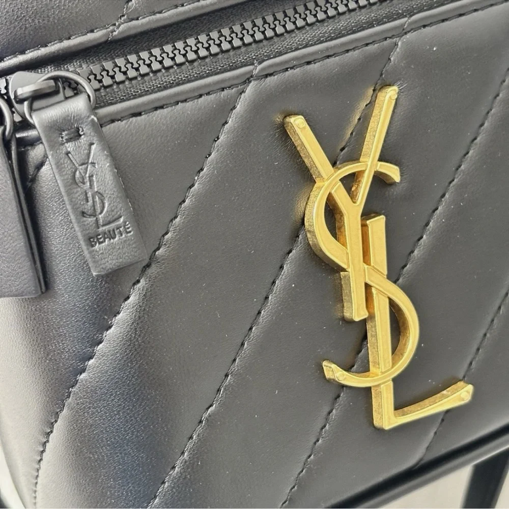 Saint Laurent Black Quilted Bag with Gold YSL Hardware - Picture 8 of 14